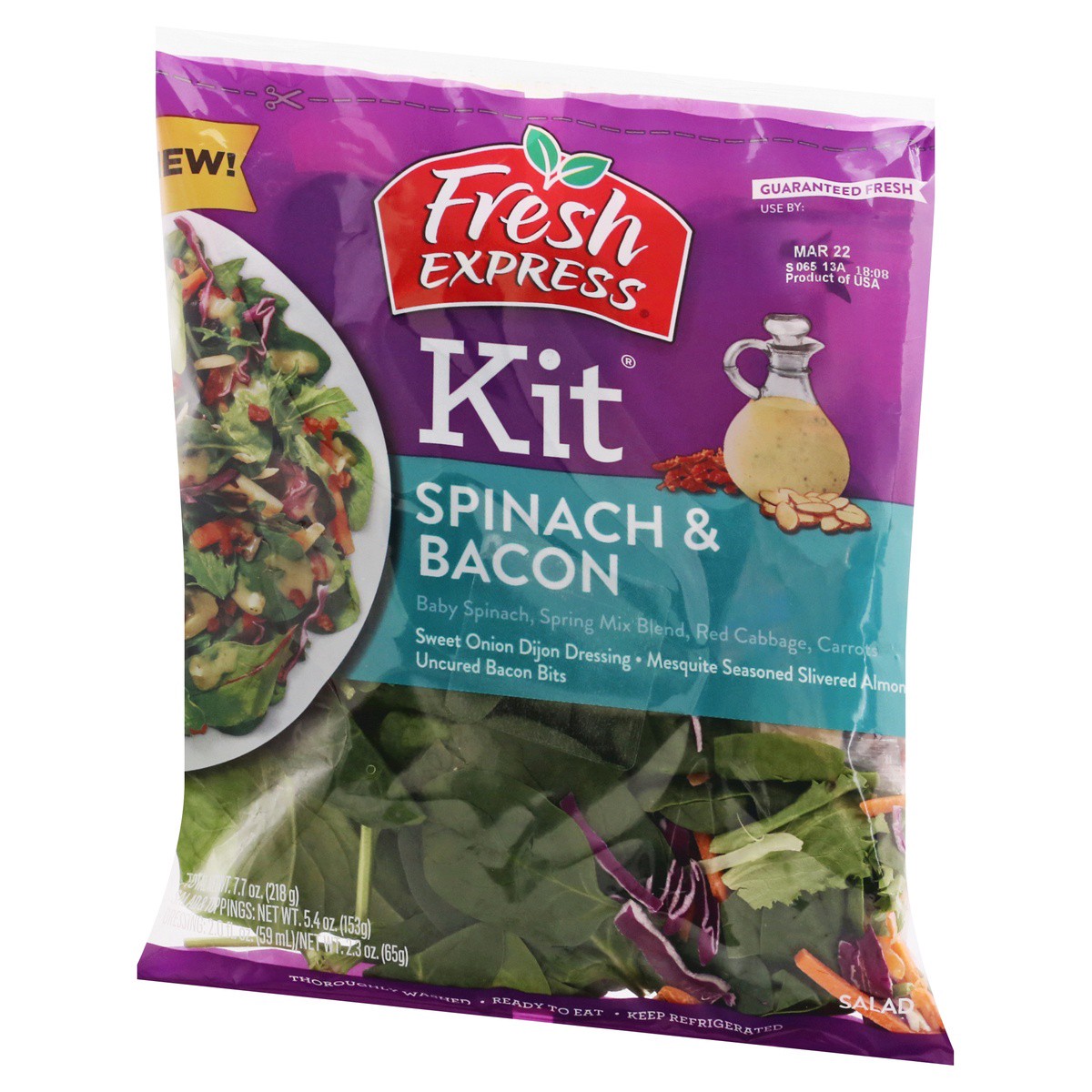 slide 7 of 9, Fresh Express Spinach & Bacon Salad Kit 7.7 oz, 7.7 oz