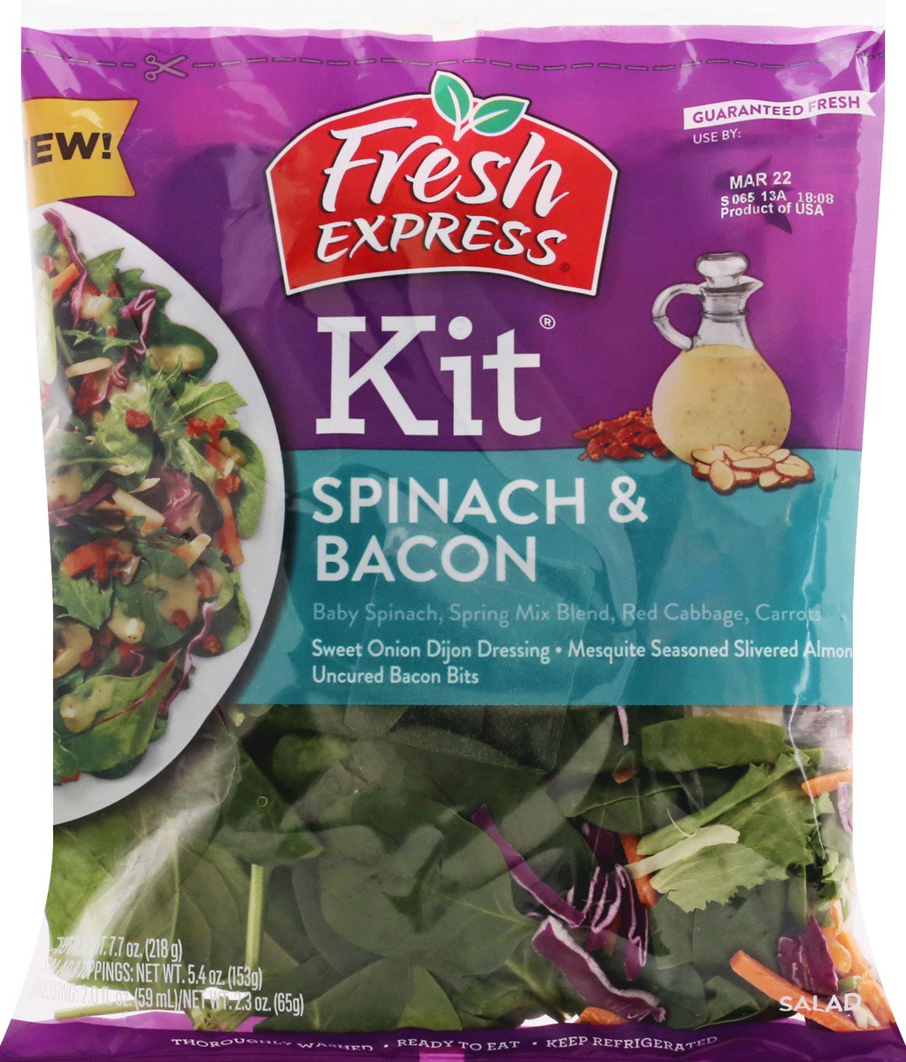 slide 9 of 9, Fresh Express Spinach & Bacon Salad Kit 7.7 oz, 7.7 oz