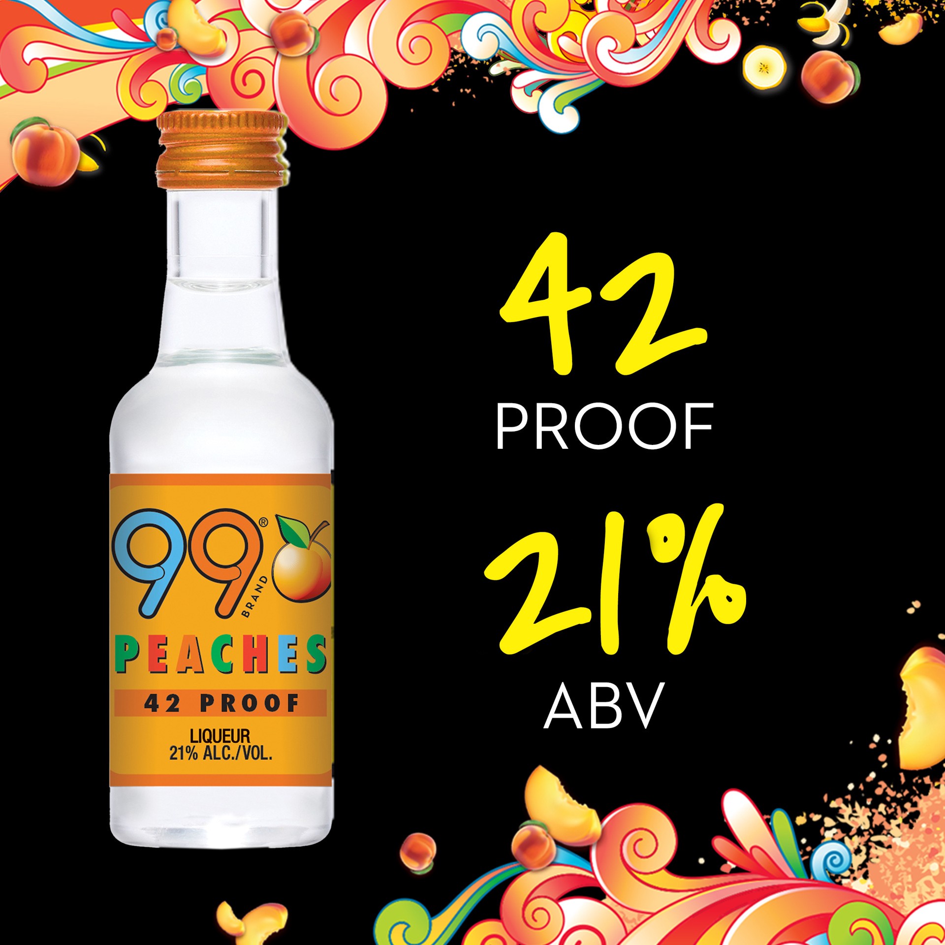 slide 2 of 5, 99 Brand Peaches Liqueur, 50 ml
