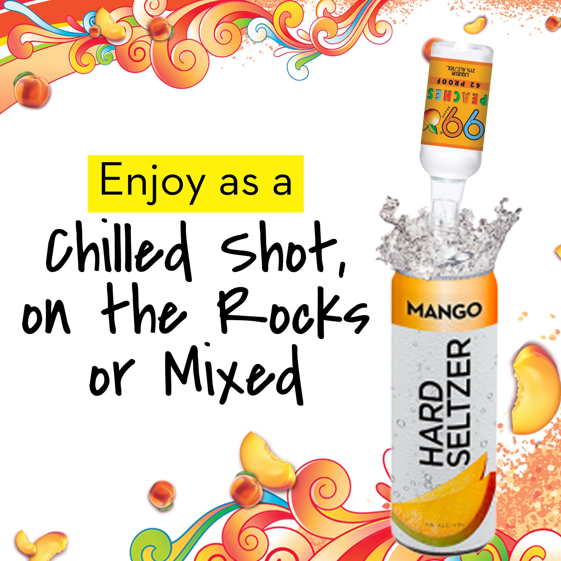 slide 5 of 5, 99 Brand Peaches Liqueur, 50 ml