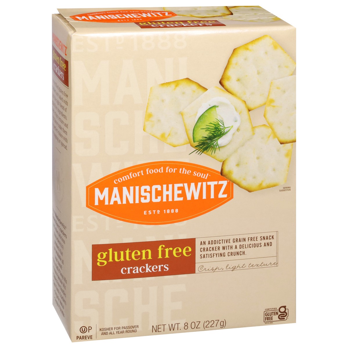 slide 9 of 9, Manischewitz Gluten Free Crackers, 8 oz