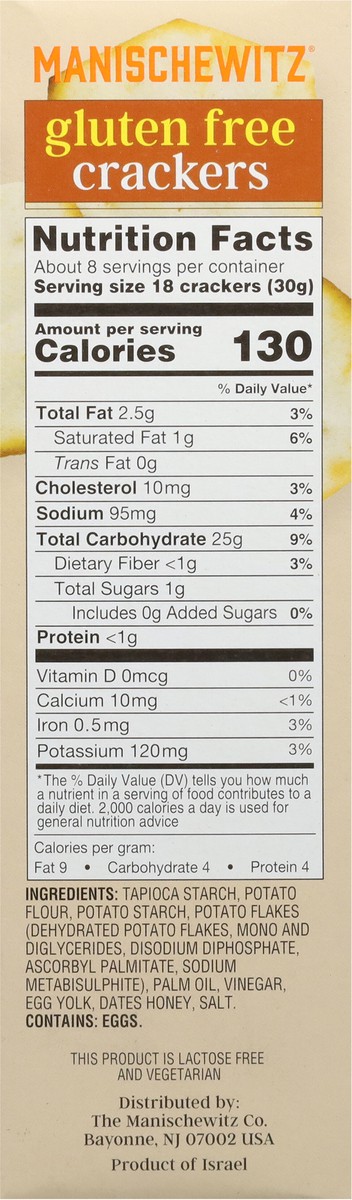 slide 6 of 9, Manischewitz Gluten Free Crackers, 8 oz