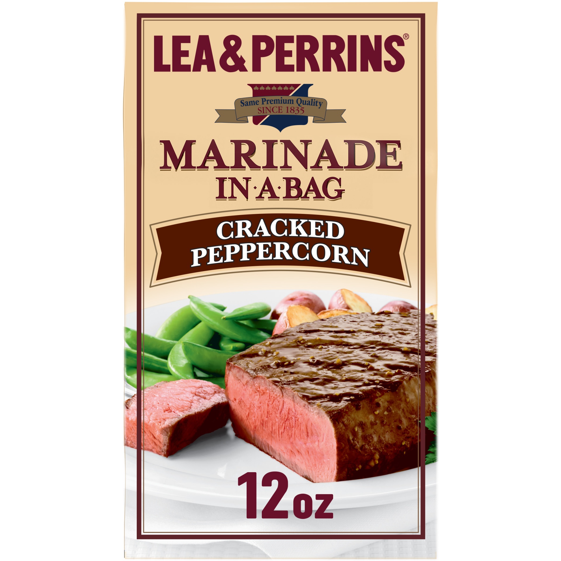 slide 1 of 1, Lea & Perrins Marinade in a Bag Cracked Peppercorn Liquid Marinade, 12 oz