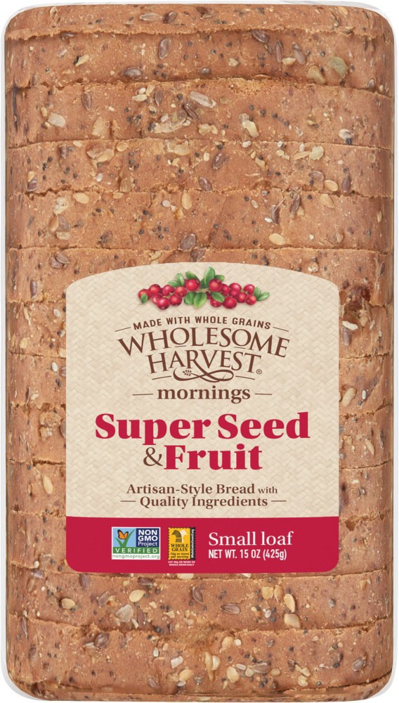 slide 4 of 5, Wholesome Harvest Superseed & Fruit Sliced Bread, 15 oz