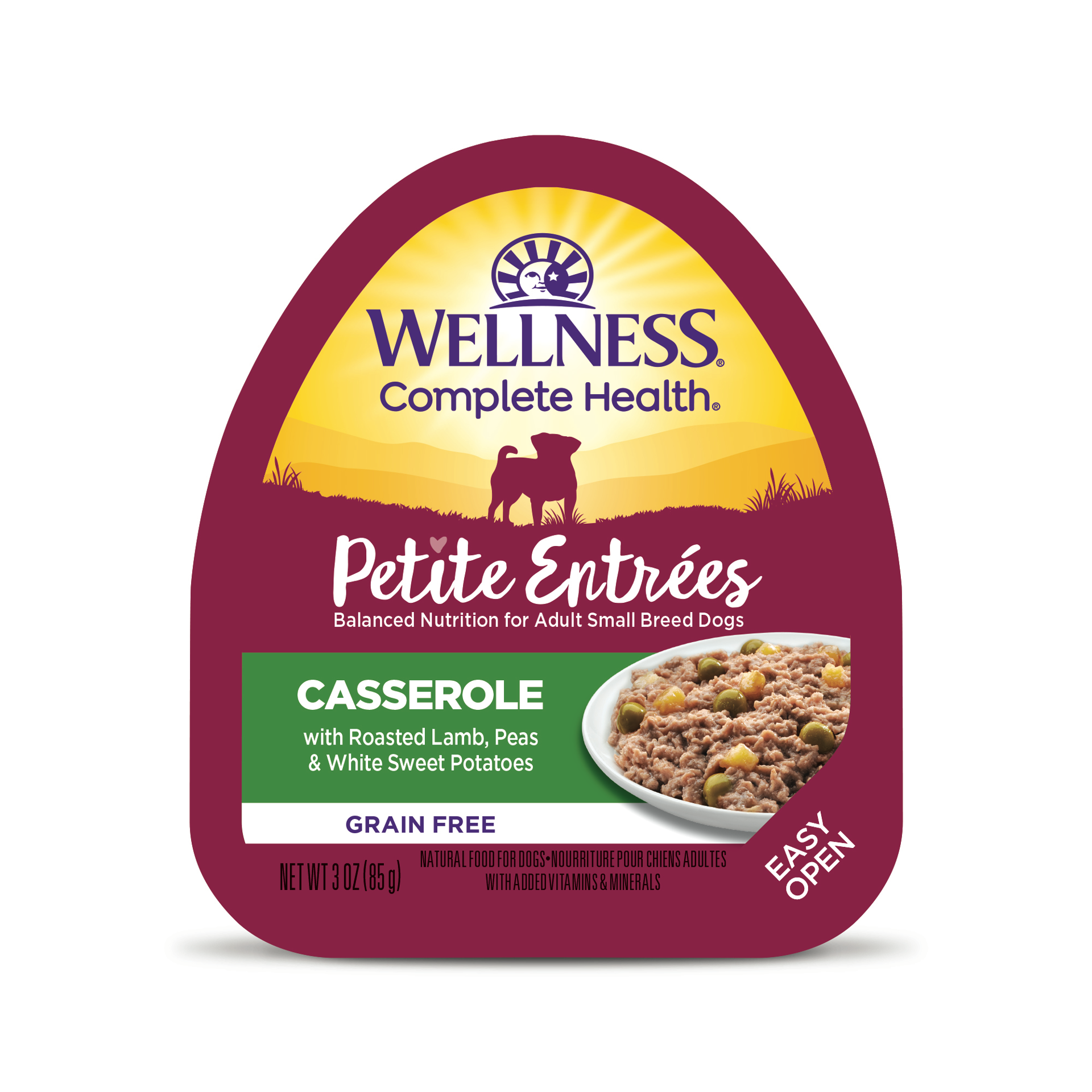 slide 1 of 5, Wellness Petite Entrees Casserole Lamb, Peas & Sweet Potatoes Dog Food, 1 ct