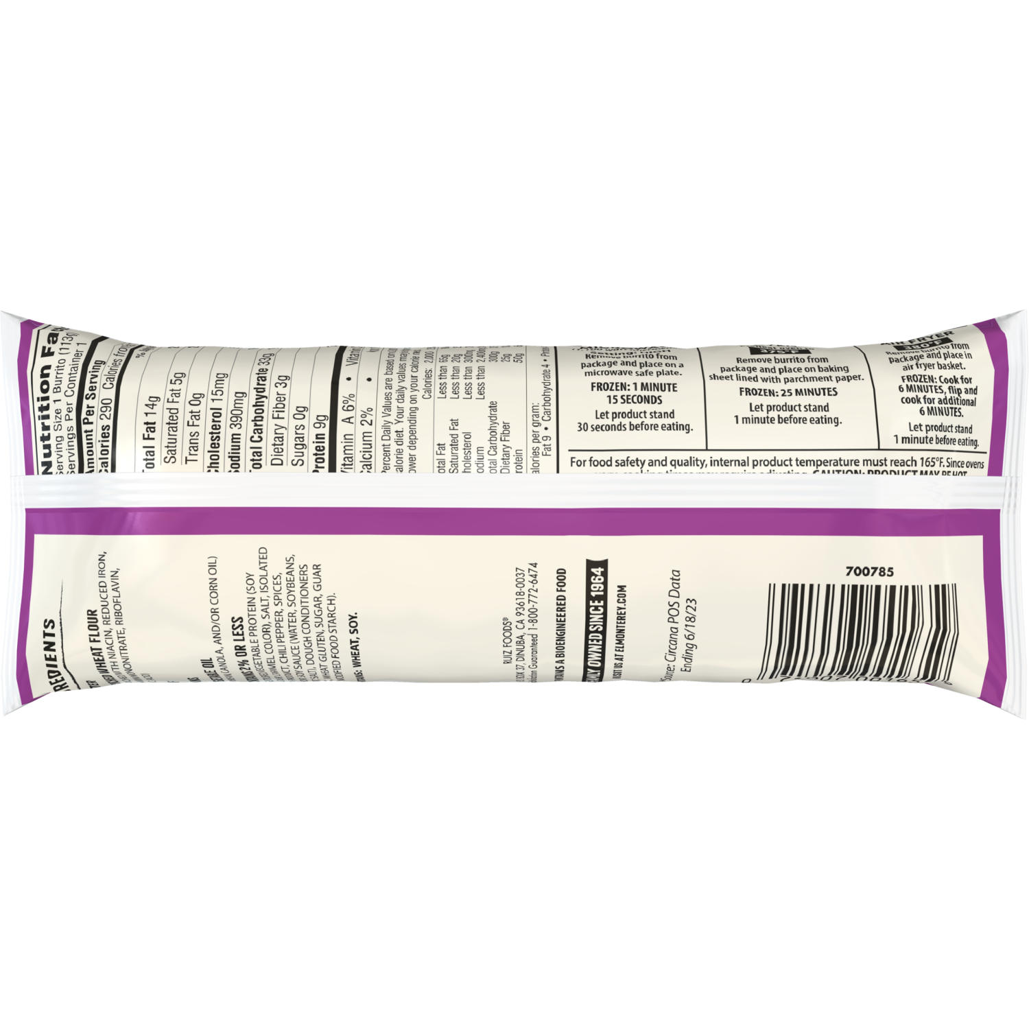 slide 2 of 7, El Monterey Beef & Bean Burrito 4 oz Single Serve, 4 oz