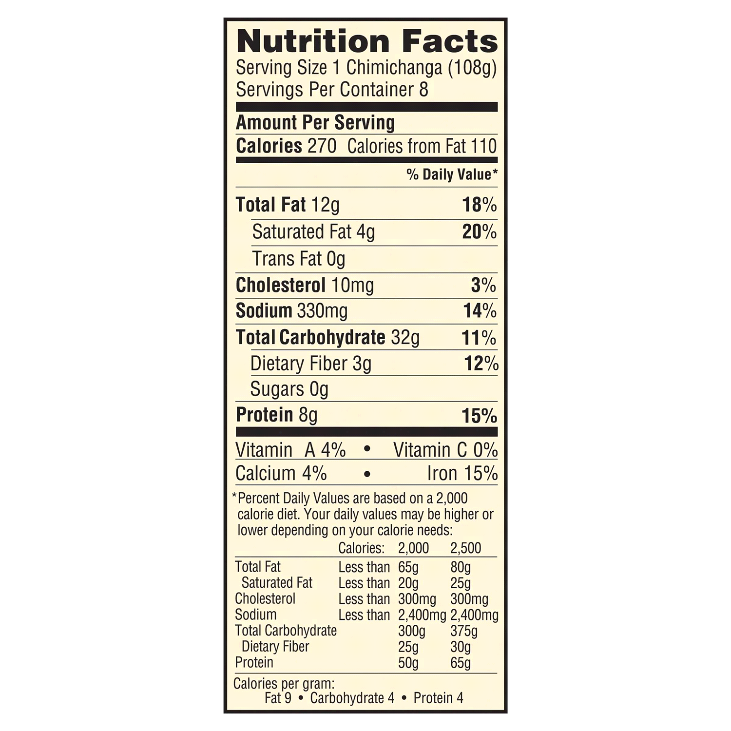 slide 4 of 5, El Monterey Chimichangas, Beef, Bean & Cheese Flavor, 8-Pack, Family Size, 8 ct