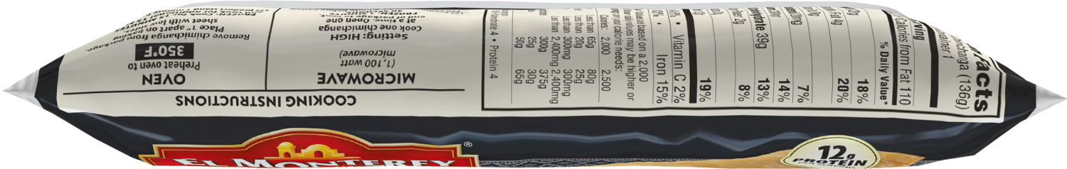 slide 5 of 5, El Monterey Signature Loaded Nacho Chimichanga, 4.8 oz (Frozen), 4.8 oz