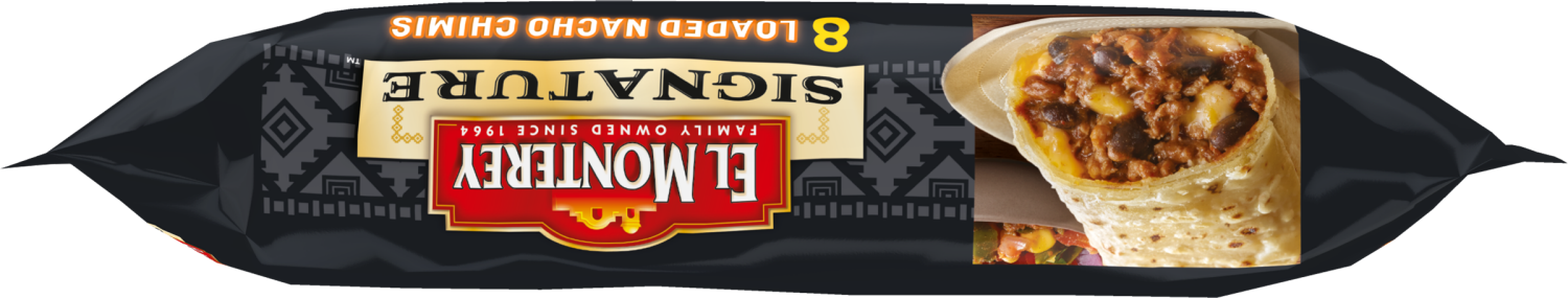slide 5 of 5, El Monterey Chimichangas, Loaded Nacho, Beef, Black Bean & Three Cheese, 8 ct