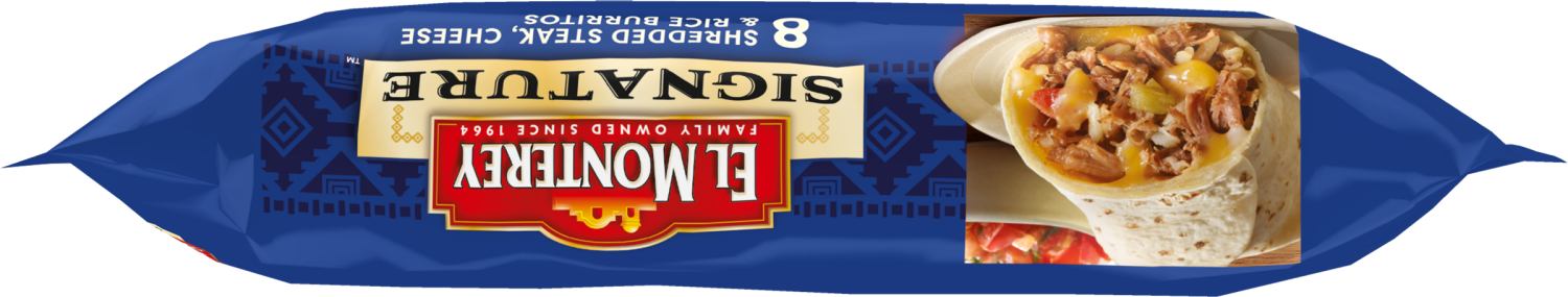 slide 5 of 5, El Monterey Signature Shredded Steak & Cheese Burritos 8 ct, 38.4 oz (Frozen), 8 ct