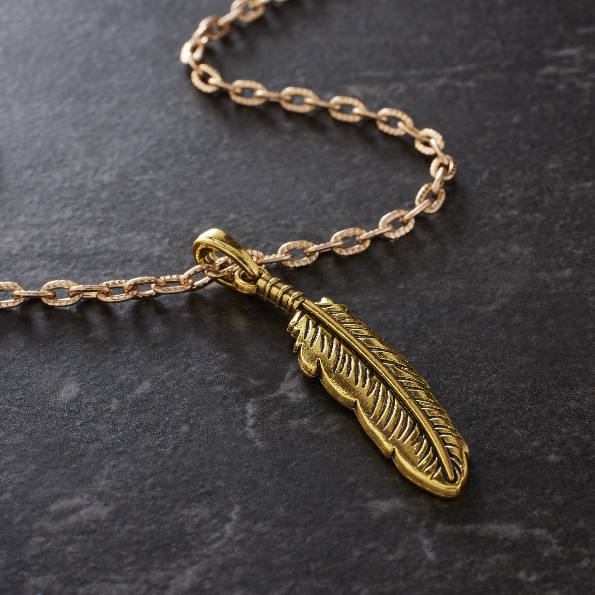 slide 2 of 3, Gold Feather Pendant By Bead Landing, 11 mm