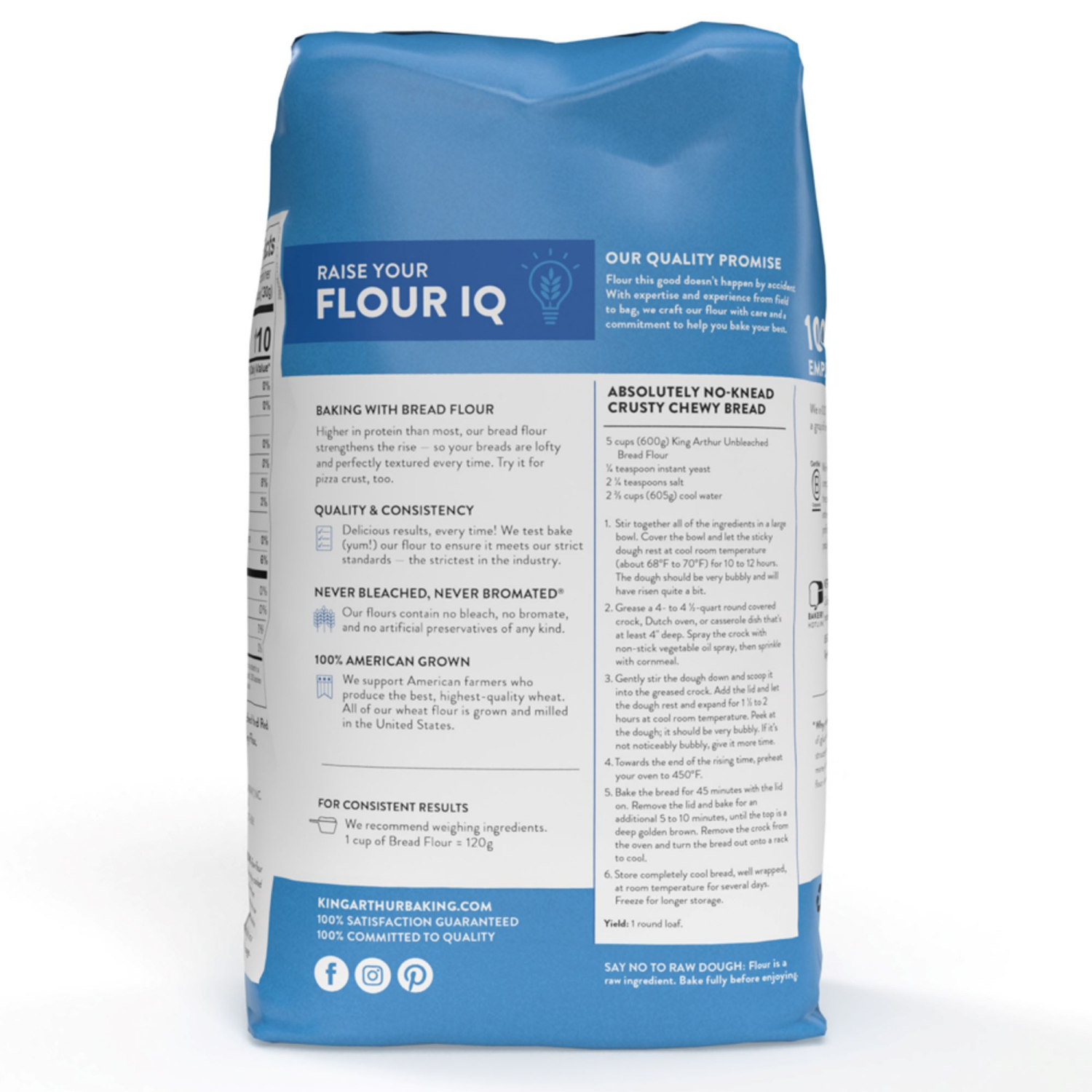 slide 2 of 8, King Arthur, Unbleached Bread Flour, Non-GMO Verified, Certified Kosher, No Preservatives, 10 lbs, 10 lb