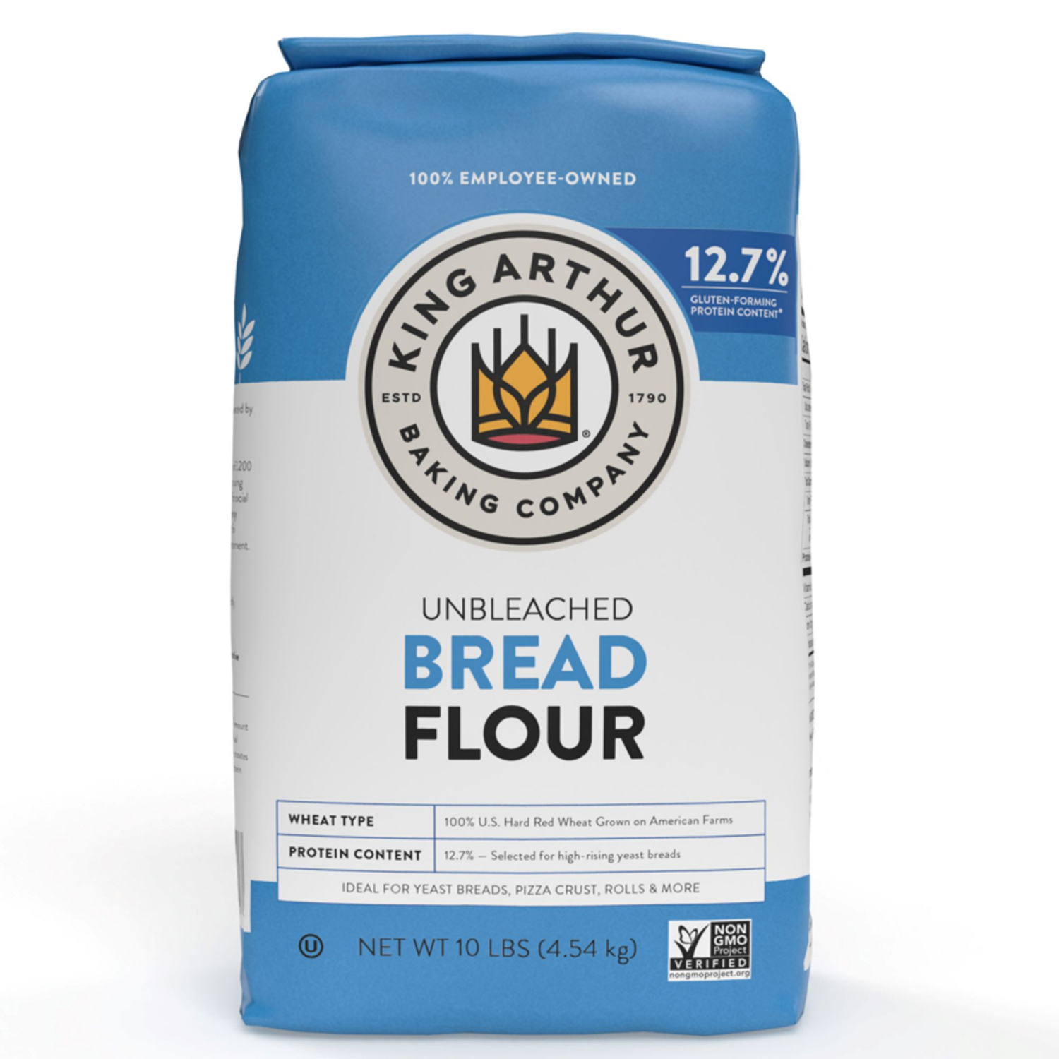 slide 1 of 8, King Arthur, Unbleached Bread Flour, Non-GMO Verified, Certified Kosher, No Preservatives, 10 lbs, 10 lb