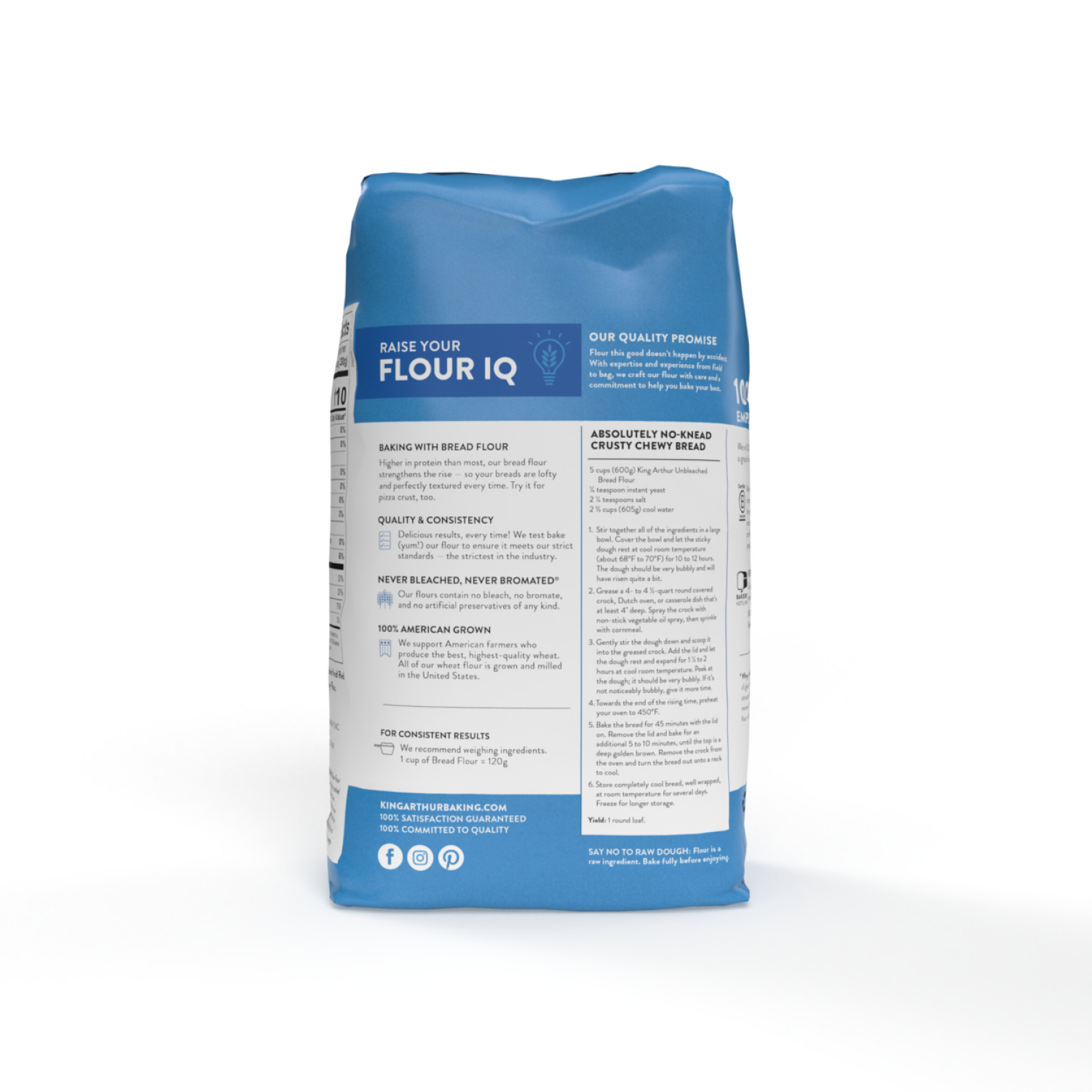 slide 6 of 8, King Arthur, Unbleached Bread Flour, Non-GMO Verified, Certified Kosher, No Preservatives, 10 lbs, 10 lb