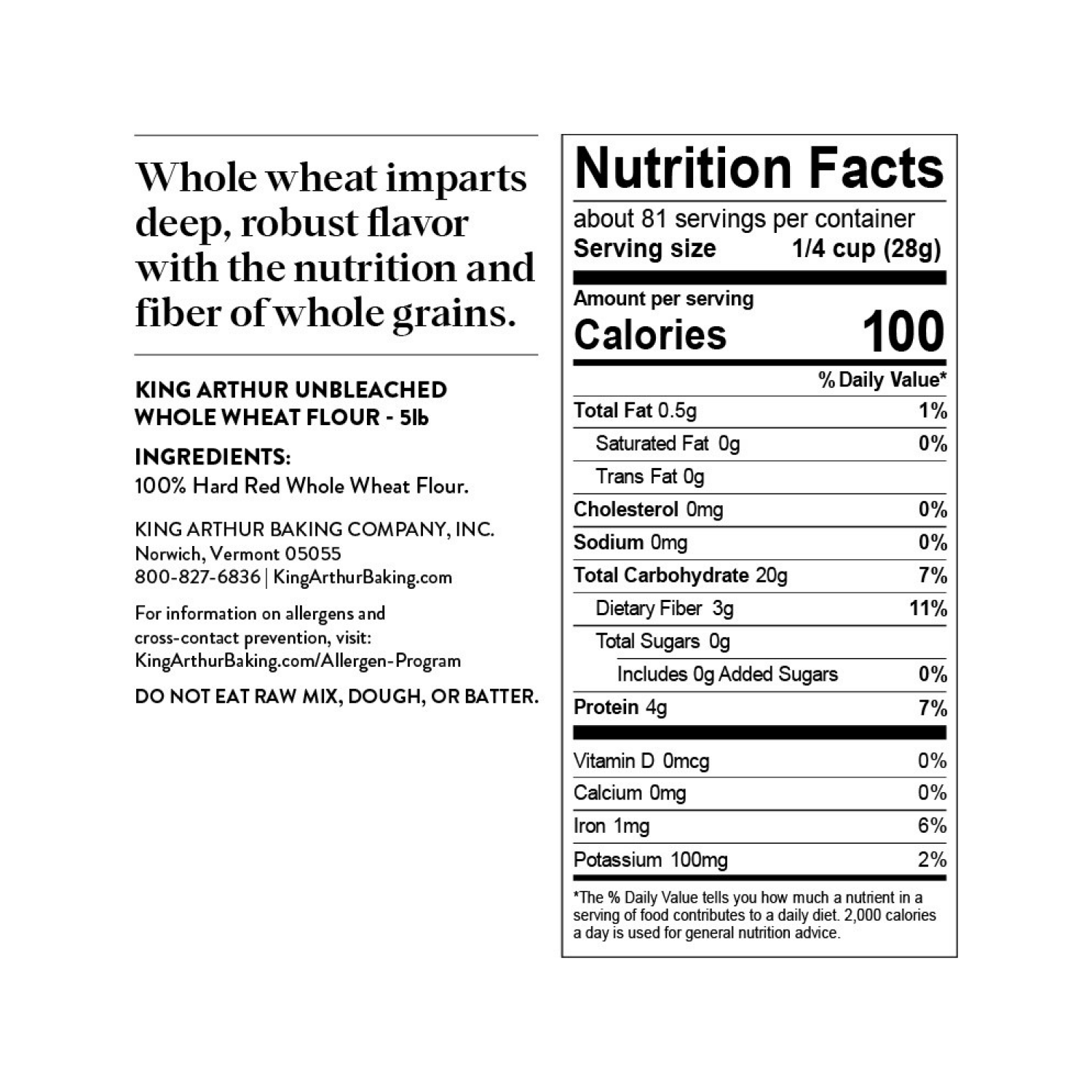 slide 7 of 8, King Arthur Whole Wheat Flour 5 lb, 5 lb