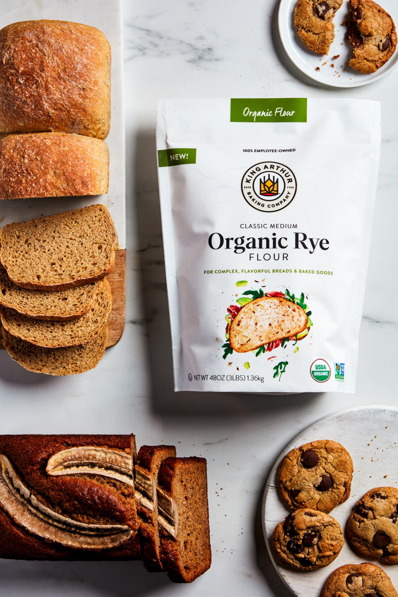 slide 6 of 7, King Arthur Baking Organic Classic Medium Rye Flour 48 oz, 48 oz