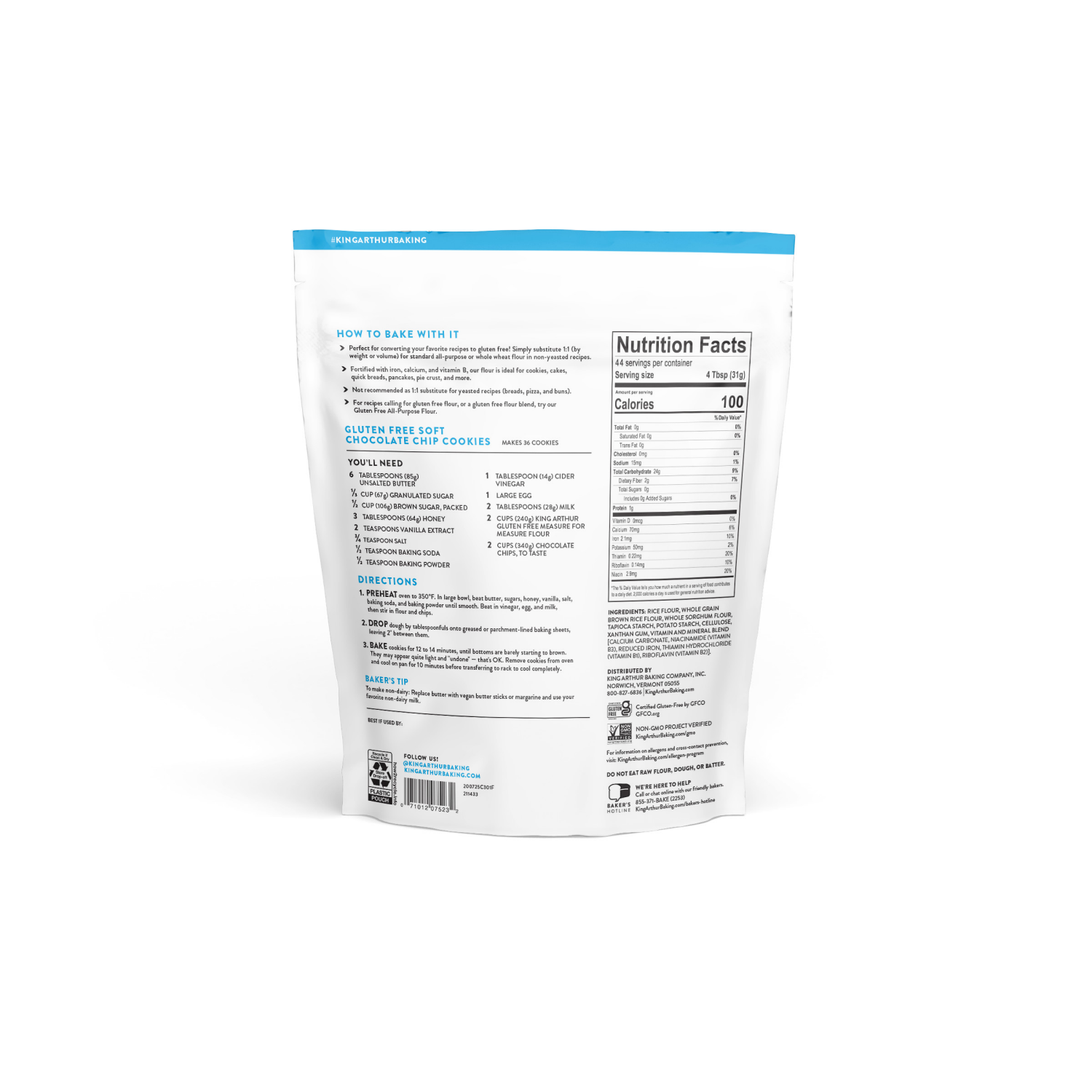 slide 8 of 8, King Arthur Gluten Free Measure for Measure Flour 48 oz, 3 lb