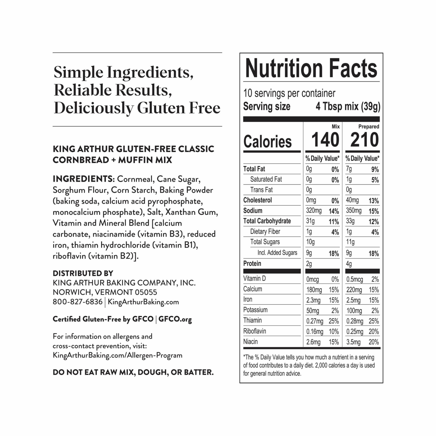 slide 4 of 7, King Arthur Gluten Free Cornbread Mix, 14 oz