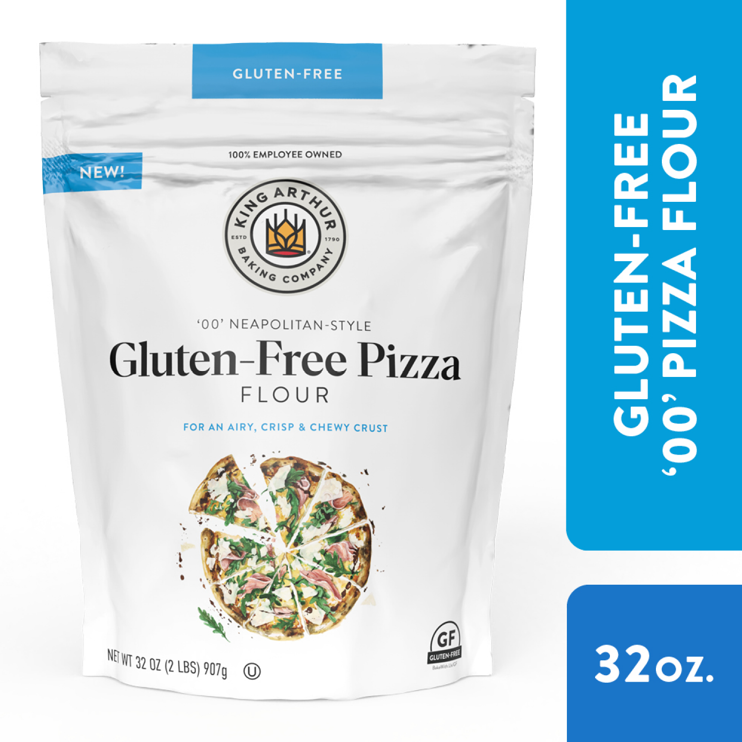 slide 1 of 7, King Arthur Gluten-Free Pizza Flour, 32 oz