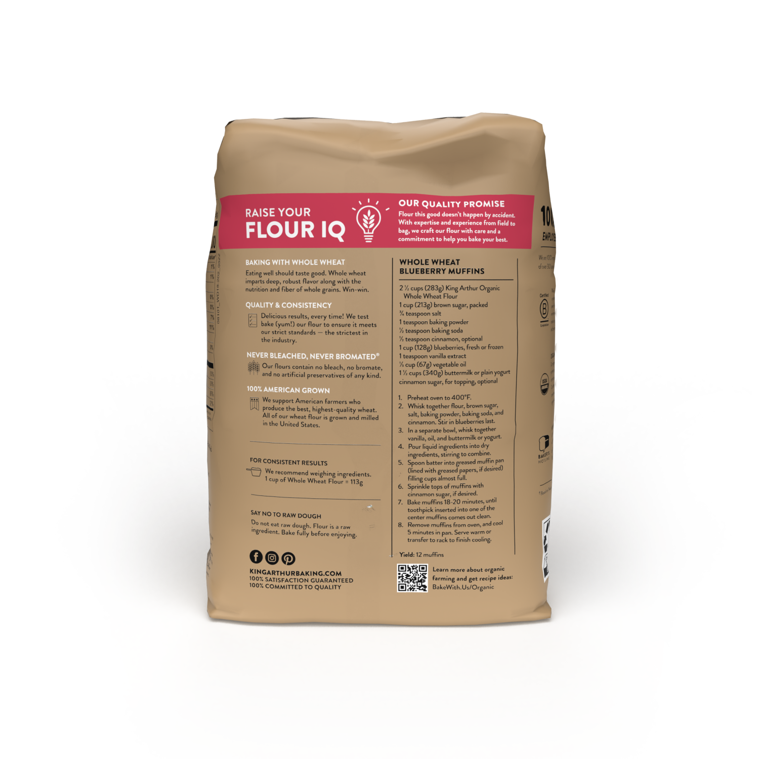 slide 5 of 5, King Arthur Organic Whole Wheat Flour, 5 lb