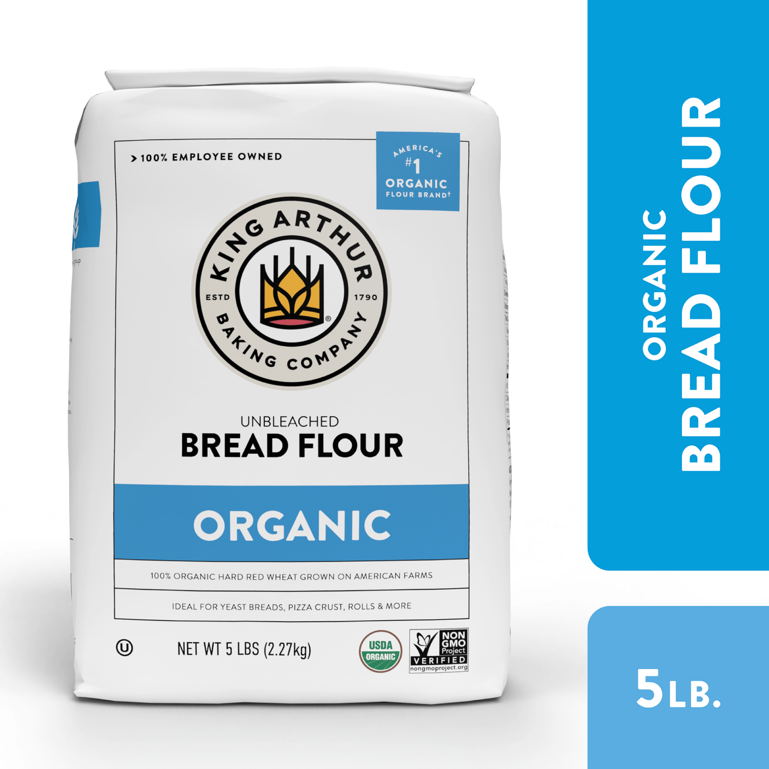 slide 1 of 8, King Arthur Organic Unbleached Bread Flour, 5 lb