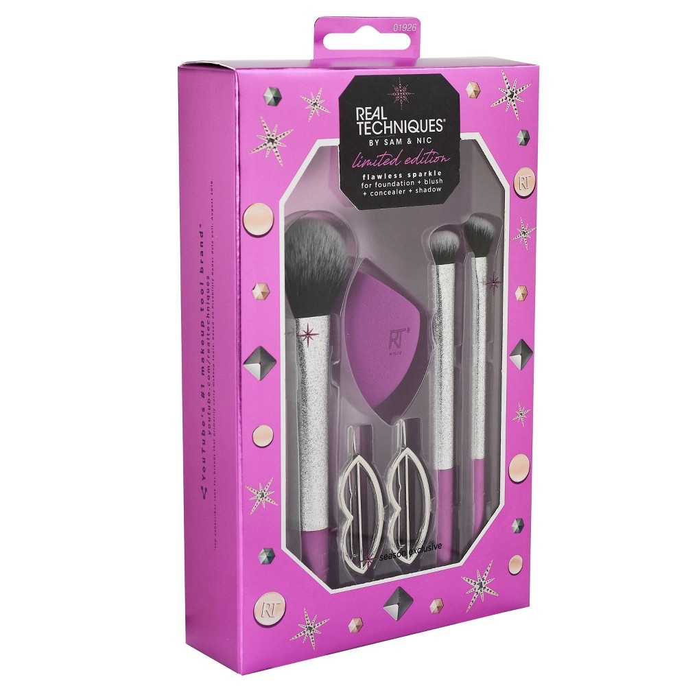 slide 5 of 6, Real Techniques Flawless Sparkle Brush Gift Set, 1 ct