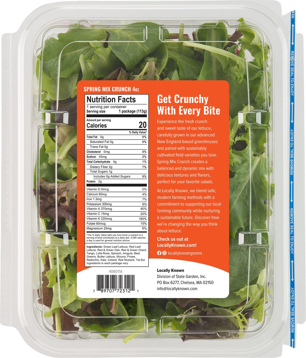 slide 7 of 7, Locally Known 8/4oz Spring Mix Crunch, 4 oz