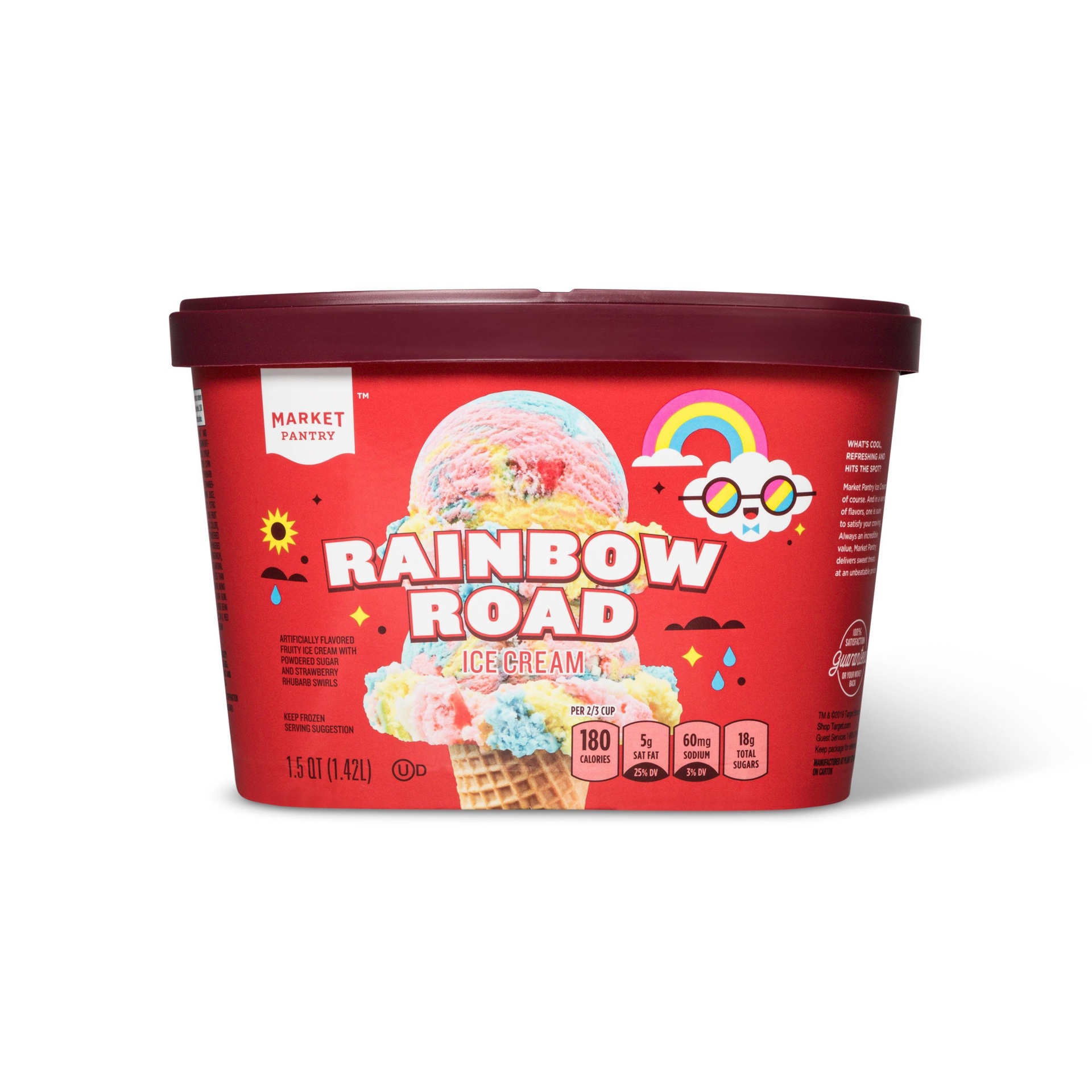 slide 1 of 1, Rainbow Road Ice Cream - Market Pantry, 48 oz