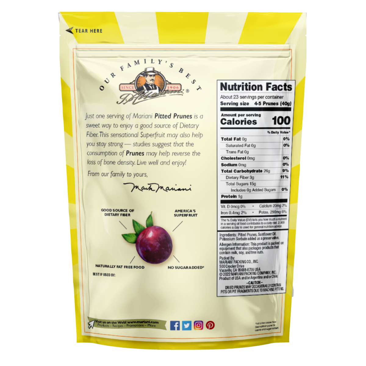 slide 2 of 2, Mariani Premium Dried Pitted Prunes, 32 oz, 32 oz