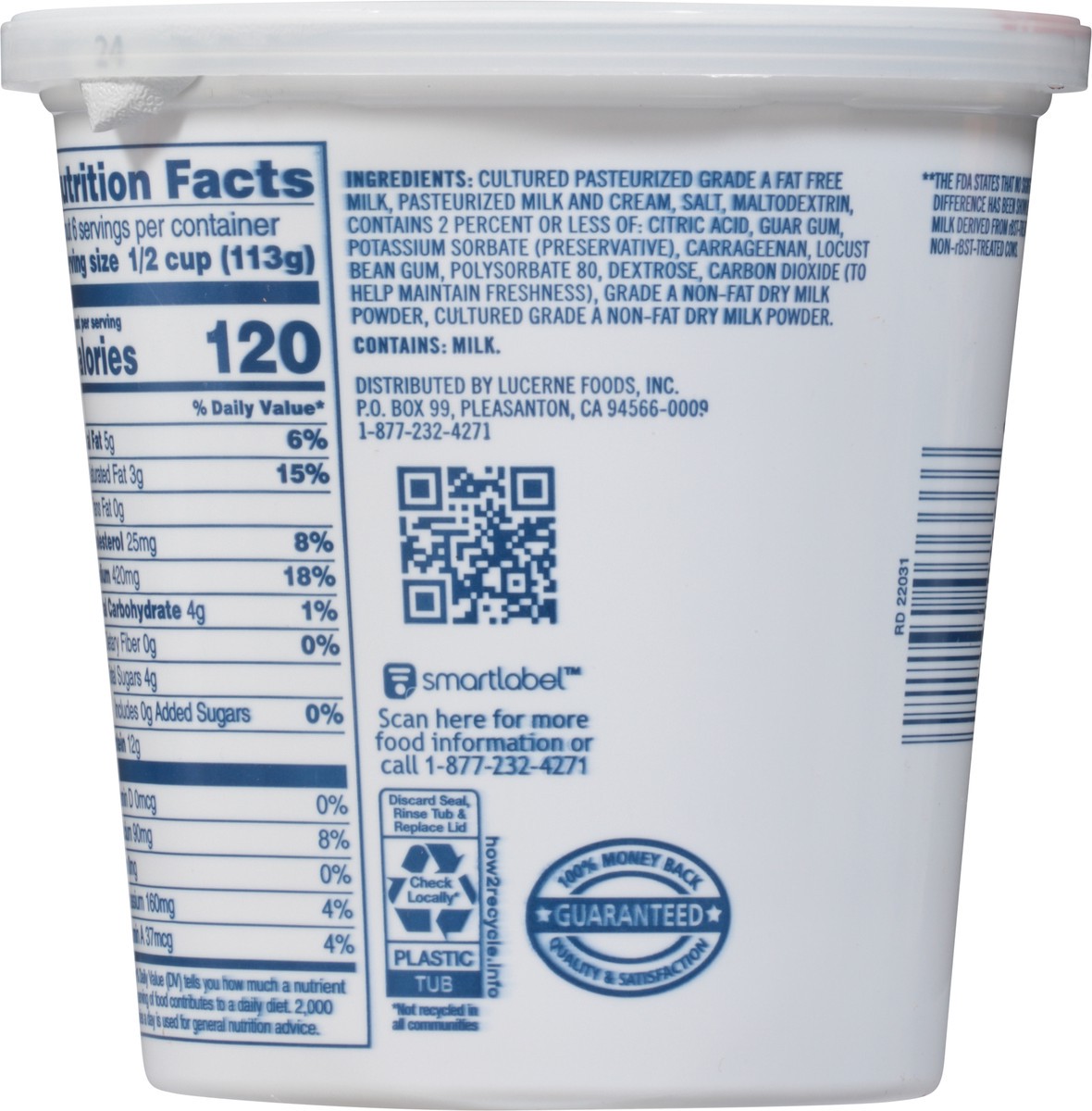 slide 3 of 9, Lucerne Cottage Cheese 4% Large Curd - 24 Oz, 24 oz