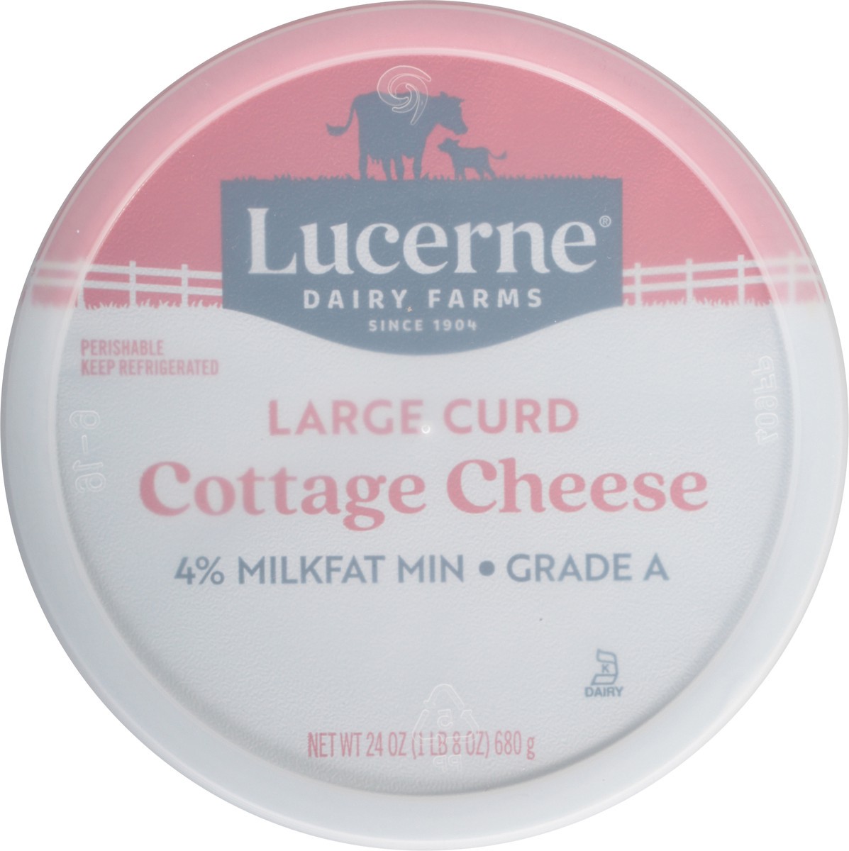 slide 8 of 9, Lucerne Cottage Cheese 4% Large Curd - 24 Oz, 24 oz