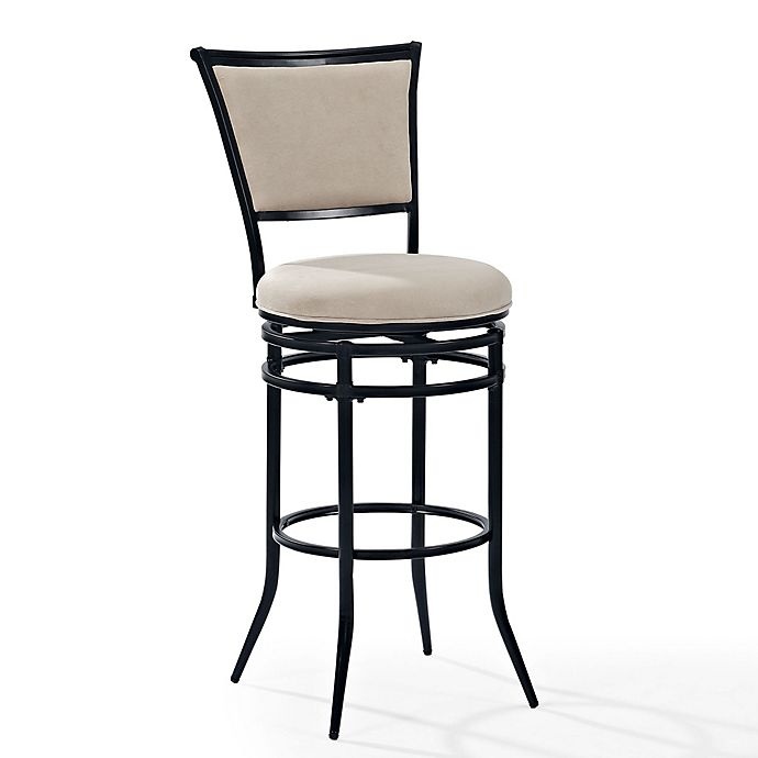 slide 2 of 5, Crosley Rachel Metal SwivelBar Stool - Black/White, 1 ct