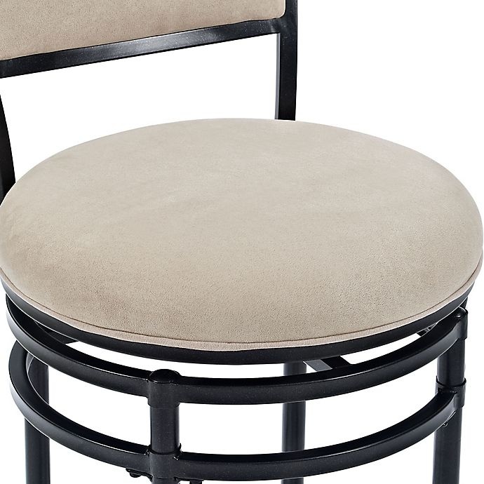 slide 5 of 5, Crosley Rachel Metal SwivelBar Stool - Black/White, 1 ct