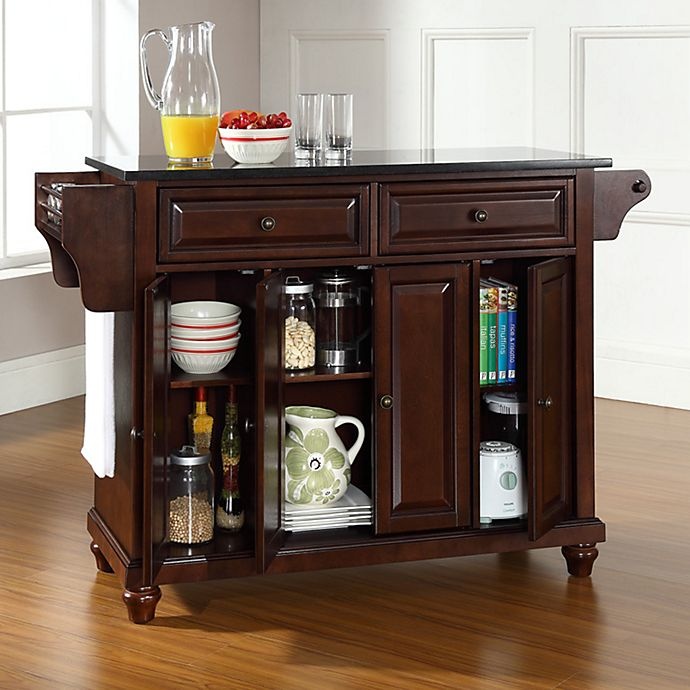 slide 2 of 2, Crosley Cambridge Black Granite Top Kitchen Island - Mahogany, 1 ct