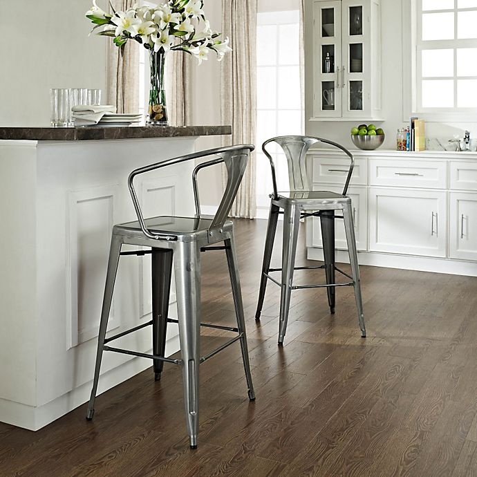 slide 3 of 3, Crosley Amelia Cafe Bar Stools - Galvanized, 2 ct