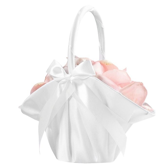 slide 1 of 1, Lillian Rose Large Satin Basket - White, 1 ct