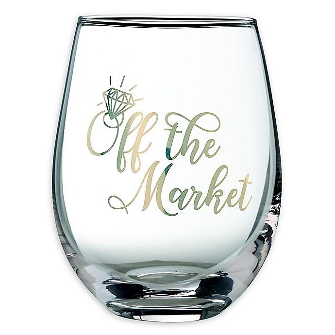 slide 1 of 1, Lillian Rose Off the Market" Stemless Wine Glass", 1 ct