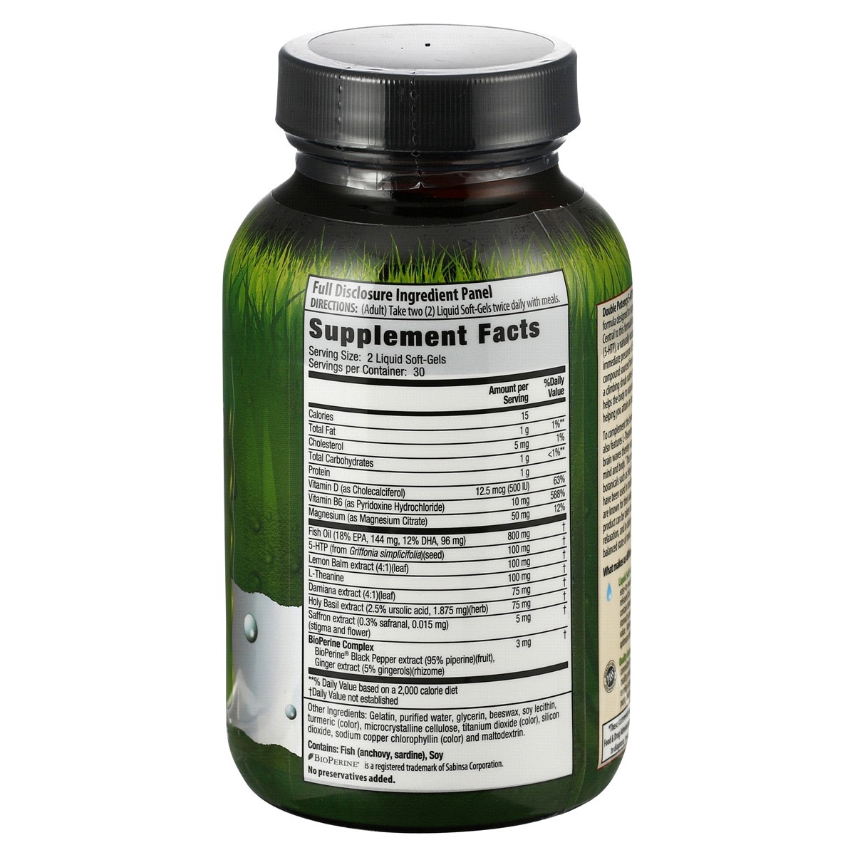 slide 2 of 3, Irwin Naturals Double Potency Liquid Soft-Gels 5-HTP Extra 60 ea, 60 ct