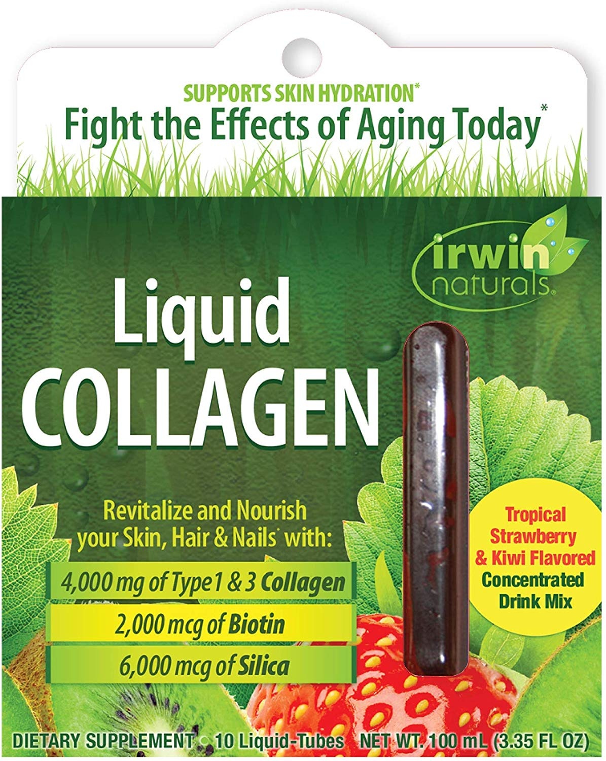 slide 1 of 1, Irwin Naturals Liquid Collagen Skin Revitalization, 10 ct