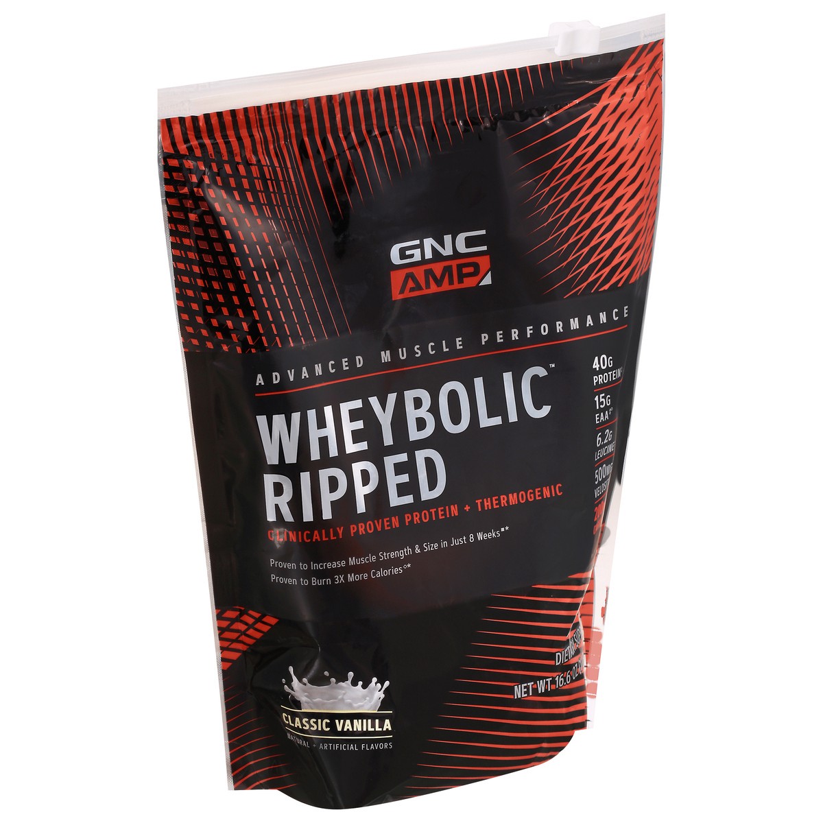 slide 4 of 13, GNC AMP Wheybolic Ripped Classic Vanilla Whey Protein 16.6 oz, 16.6 oz