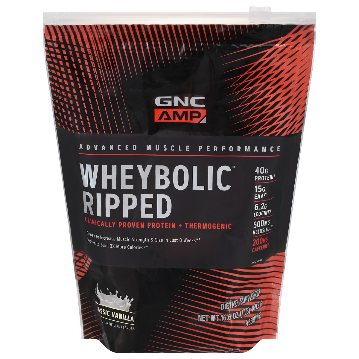 slide 6 of 13, GNC AMP Wheybolic Ripped Classic Vanilla Whey Protein 16.6 oz, 16.6 oz