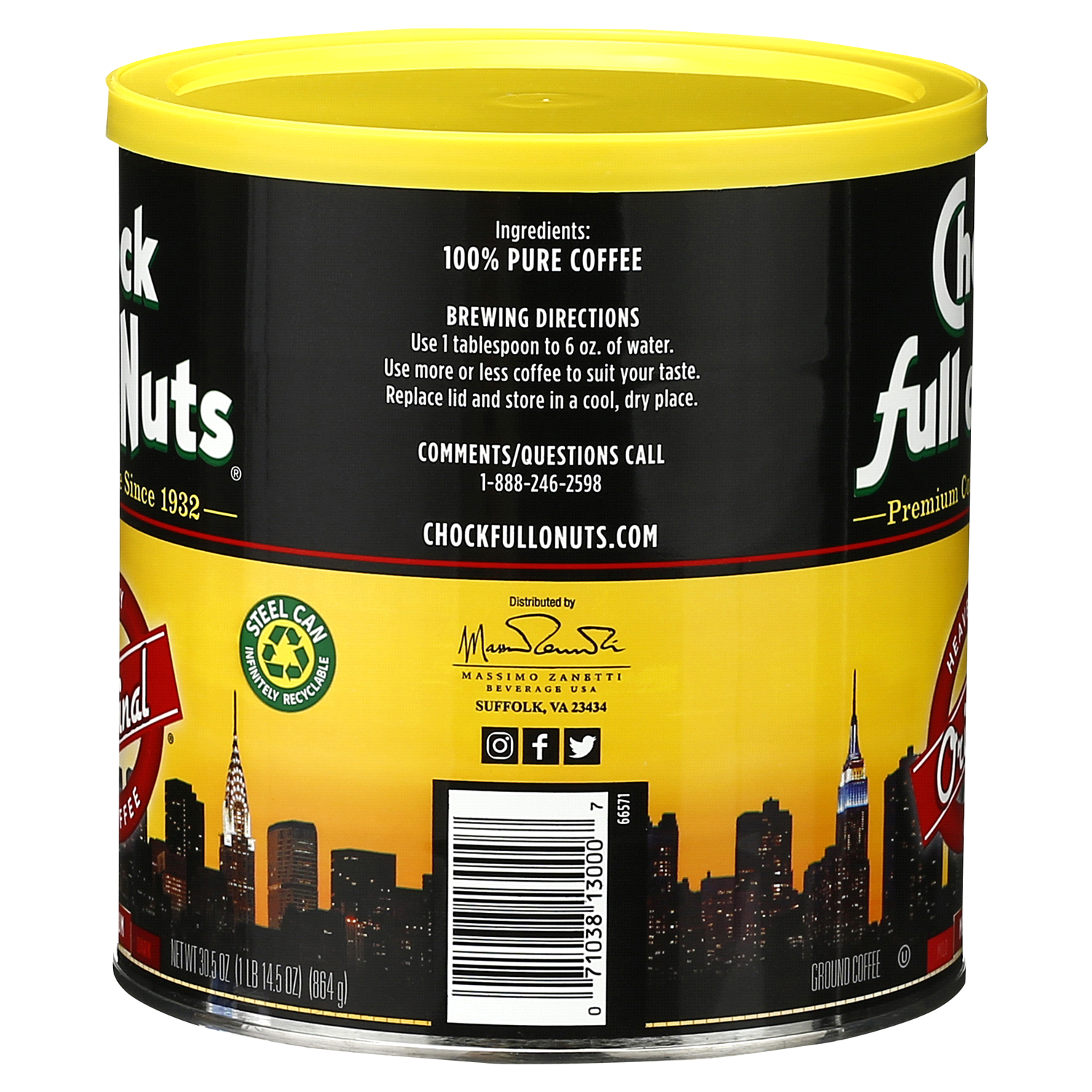 slide 2 of 2, Chock Full O' Nuts Chock Full o'Nuts Original Ground Coffee 30.5 oz. Can, 30.5 oz