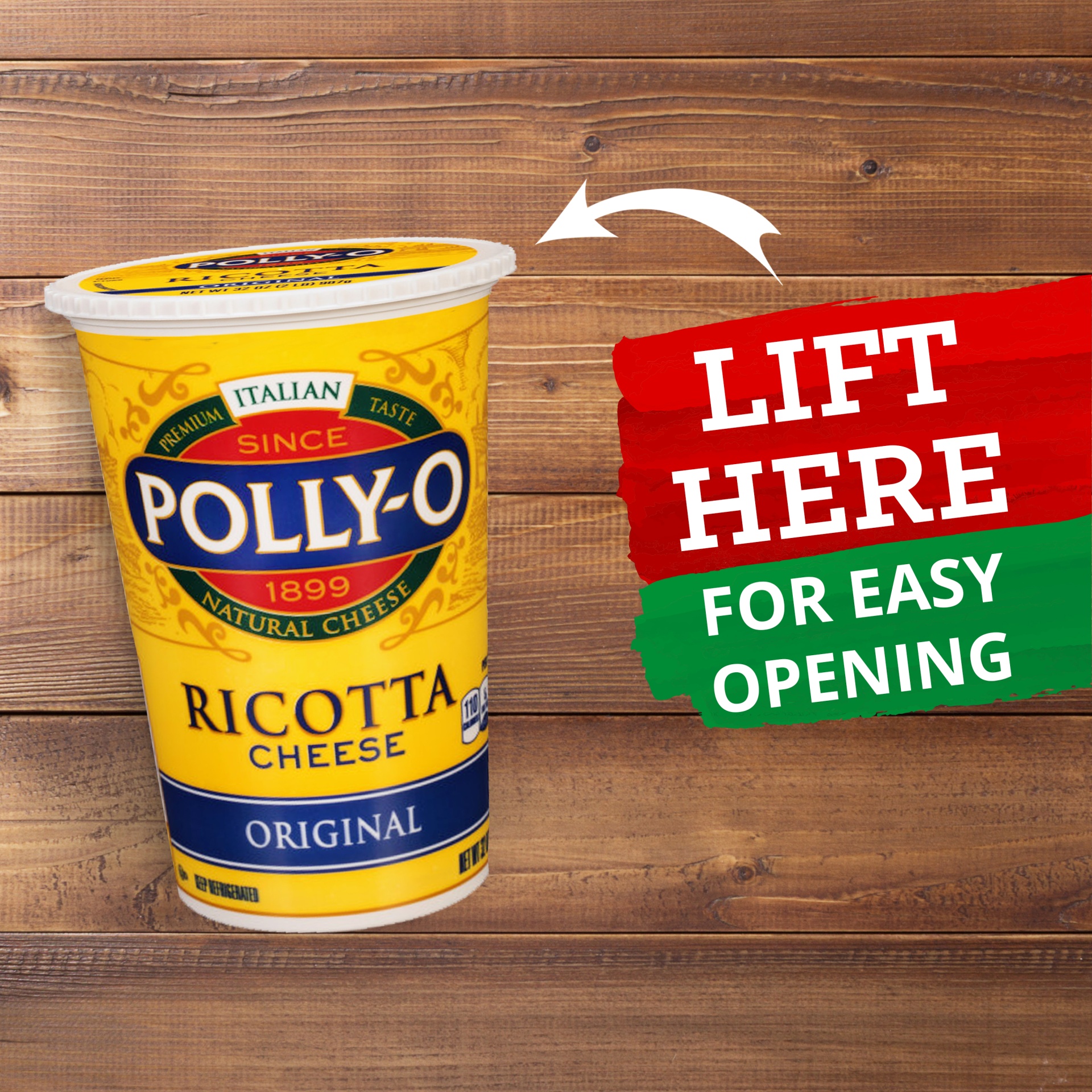 slide 8 of 9, Polly-O Original Whole Milk Ricotta Cheese, 15 oz Tub, 15 oz