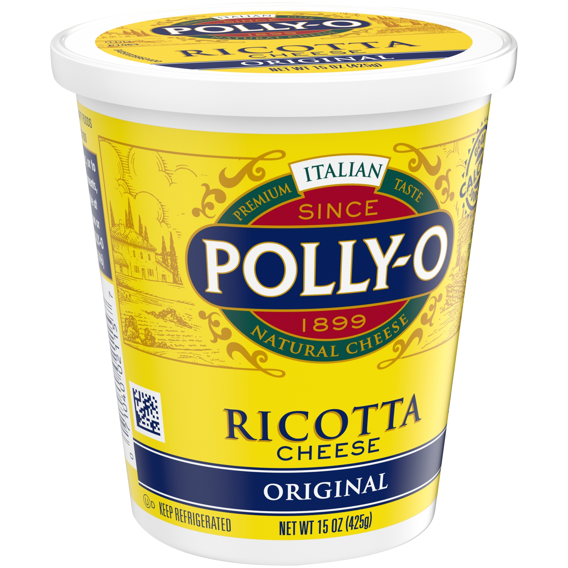 slide 6 of 9, Polly-O Original Whole Milk Ricotta Cheese, 15 oz Tub, 15 oz