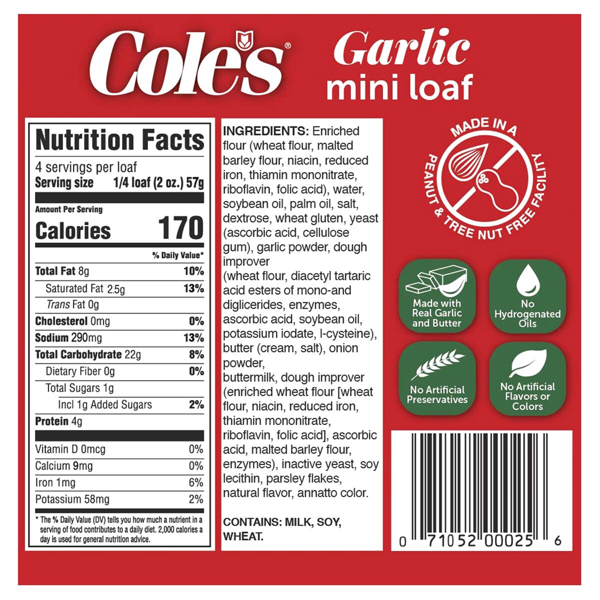 slide 2 of 2, Cole's Garlic Mini Loaf 8 oz, 8 oz