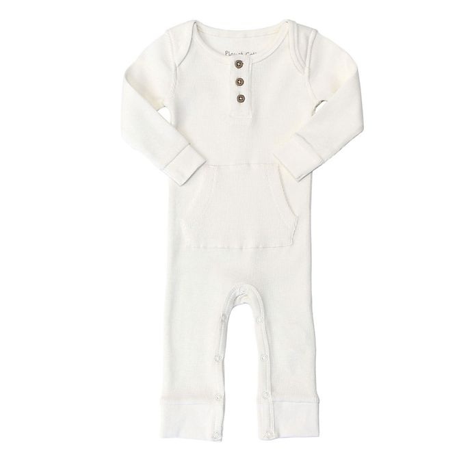 slide 1 of 1, Planet Cotton Newborn Cotton Thermal Coverall - Ivory, 1 ct