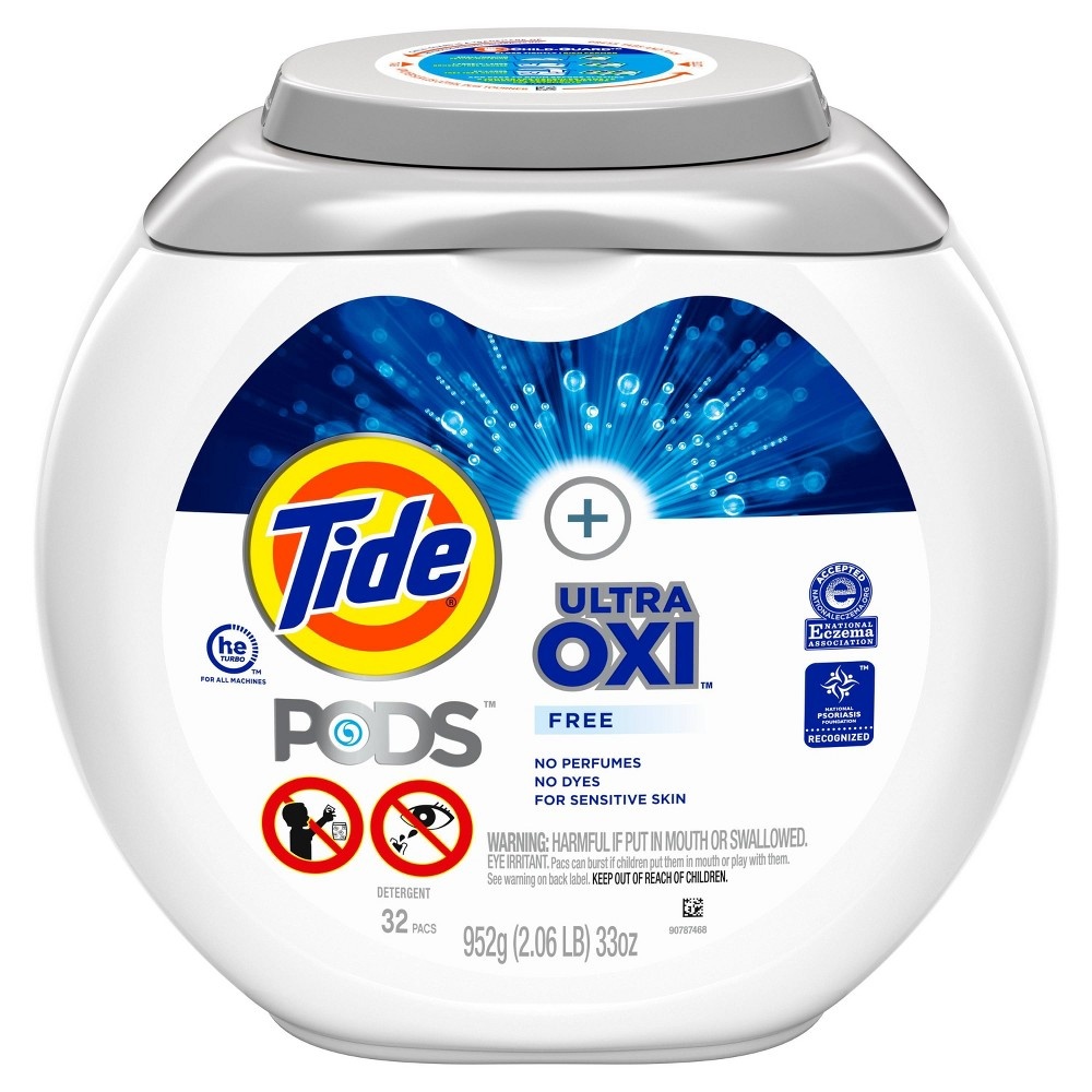 slide 3 of 7, Tide Pods Laundry Detergent Pacs with OxiFree, 32 ct