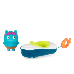 Land of B. Pull-Back Bath Boat & Toy Hippo - Pull & Go Rider