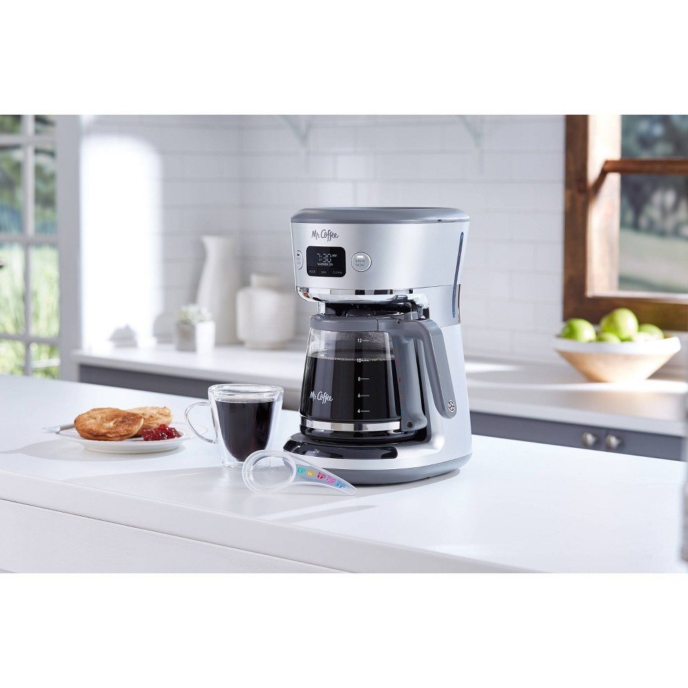 slide 3 of 7, Mr. Coffee Easy-Measure 12-Cup Programmable Coffee Maker - Silver, 1 ct