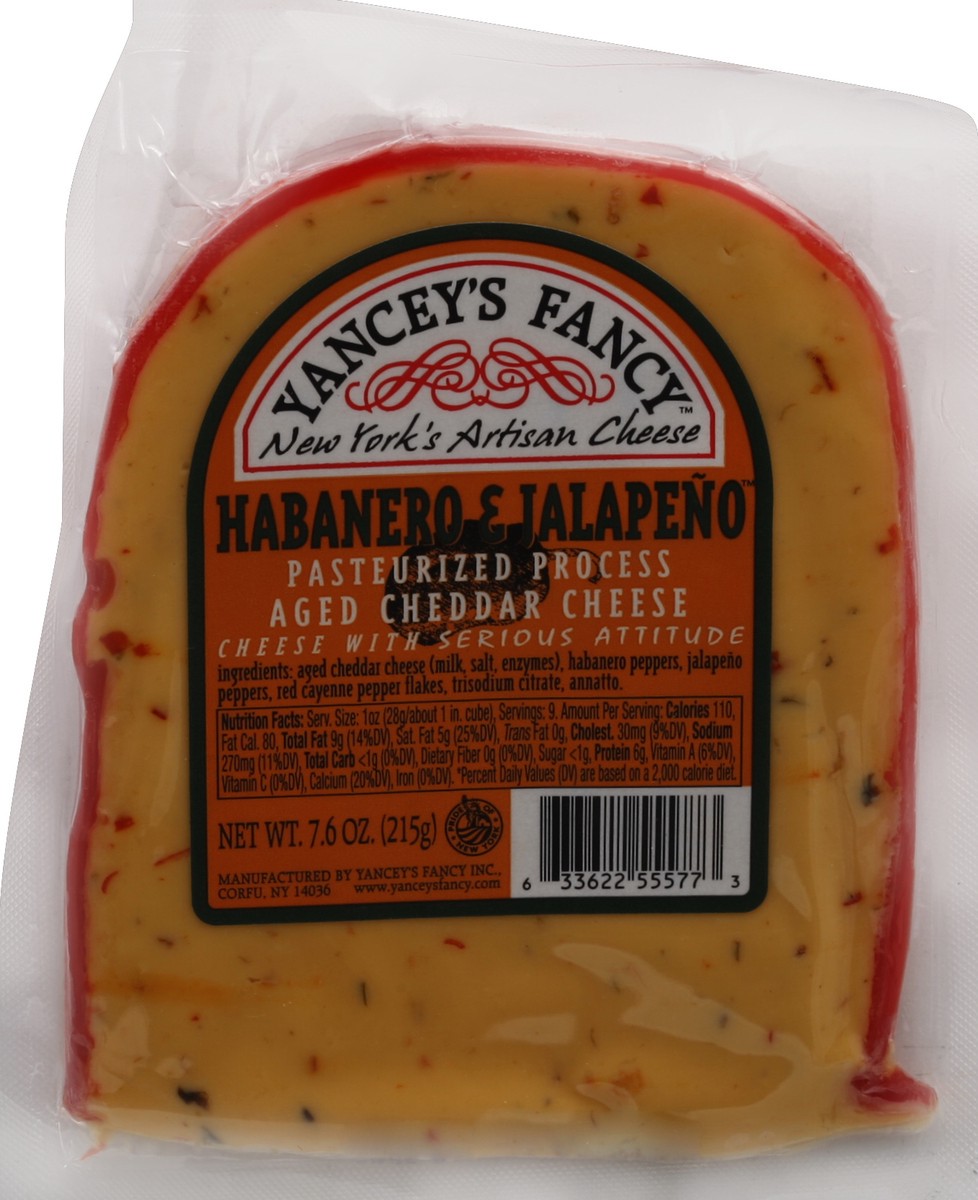 slide 3 of 5, Yanceys Cheese Wedge Habanero Jalape, 7.6 oz